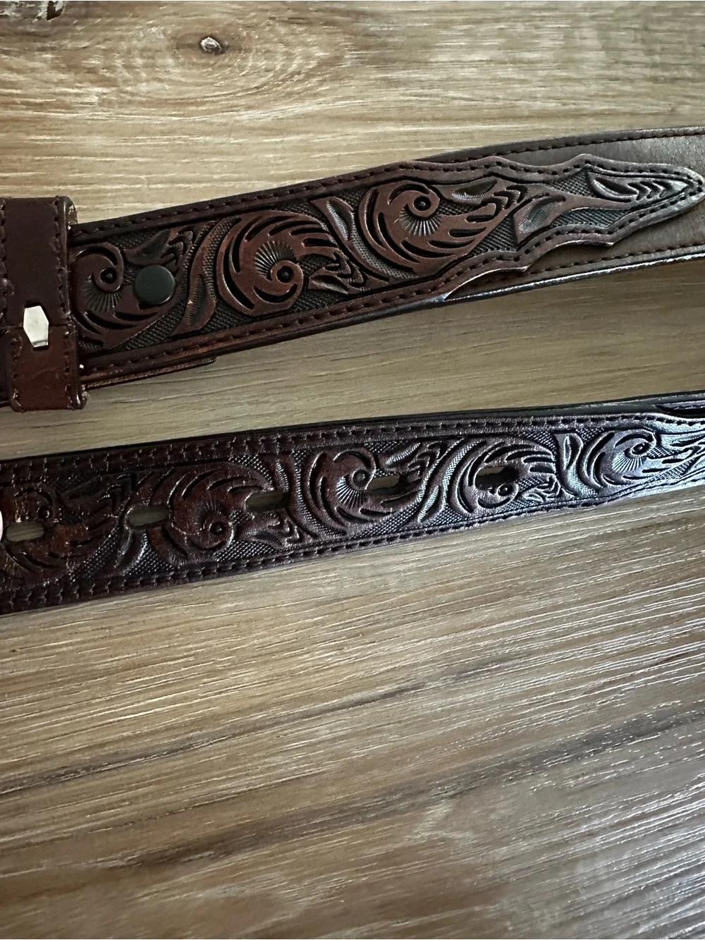 Western Longhorn Leather Belt Boys